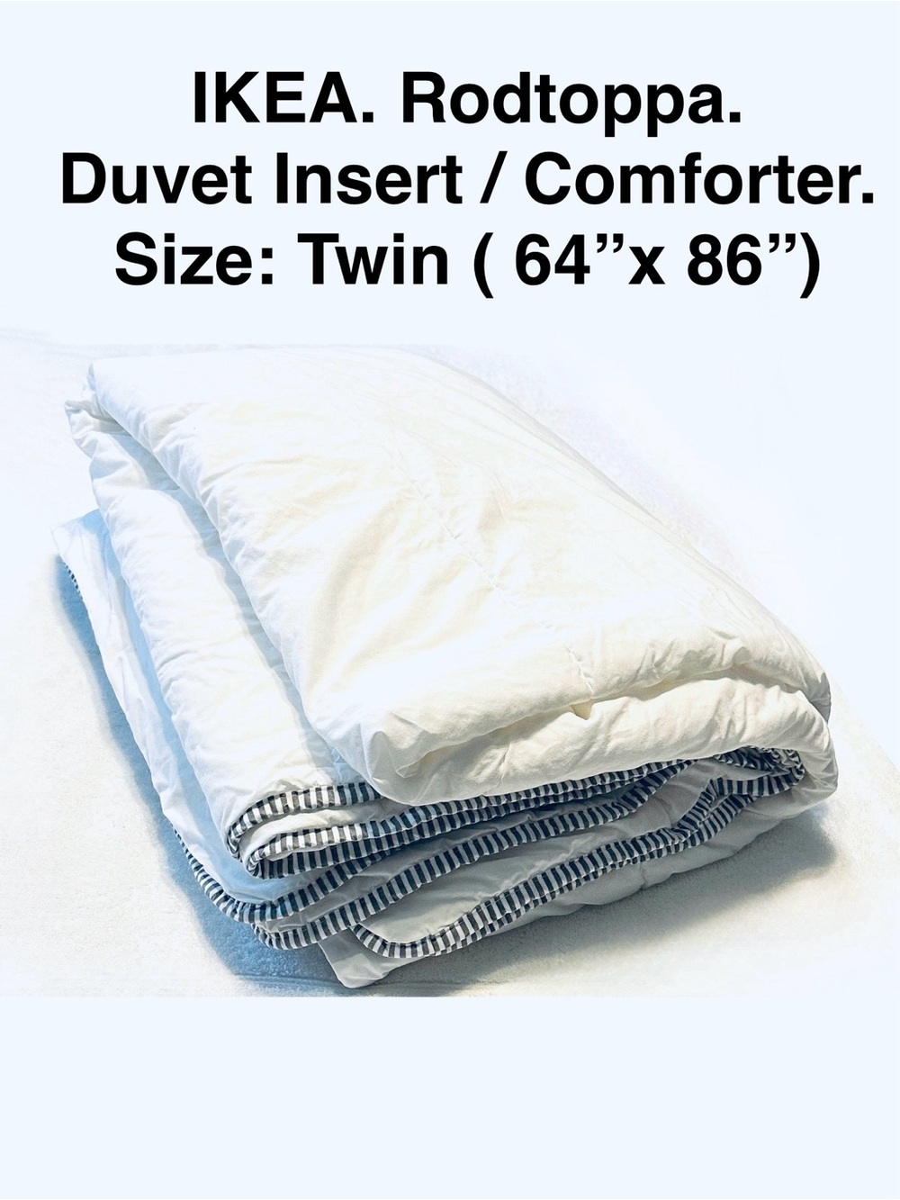 IKEA RODTOPPA White Twin Duvet Insert Comforter Blanket Quilt Bedding